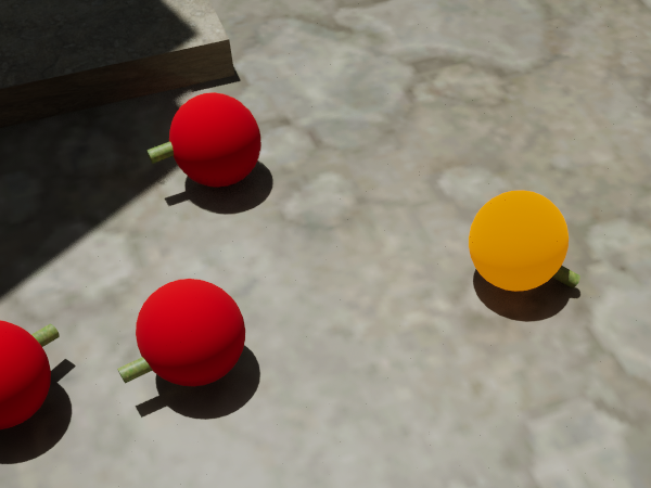 Ultimate Apple next to regular apples.
