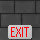 Brick tile sprite with an exit sign on the bottom